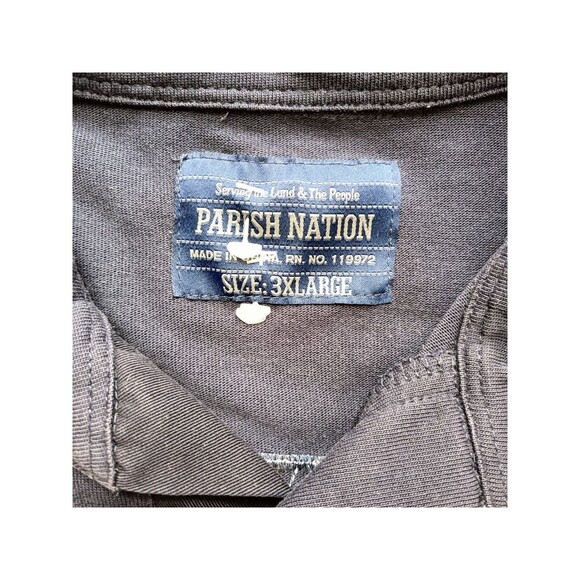 Vintage Parish Nation Polo Shirt Men's 3XL Navy Blue Long Sleeve - Picture 4 of 10